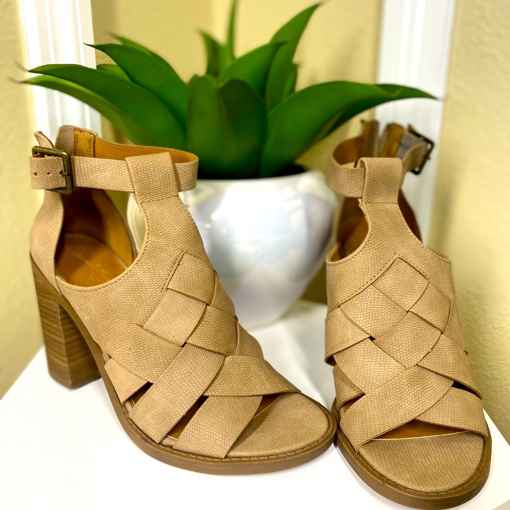 Chunky Block Heel Taupe Sandal (NEW)